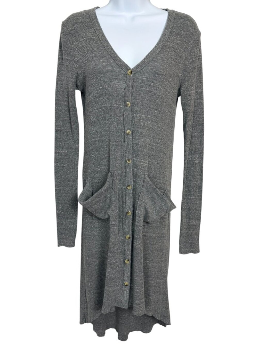 Vintage Y2K Free People FP Beach High Low Slouchy Pocket Duster Cardigan Dress M